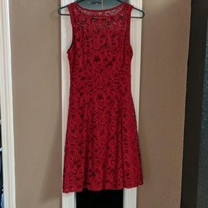 Red lace dress